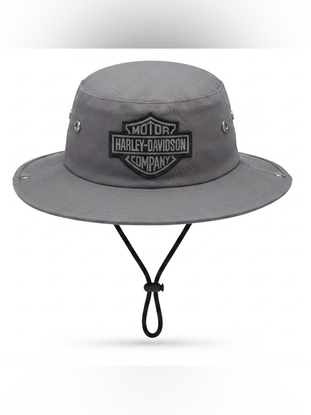 Harley-Davidson Gray Canvas Boonie Hat with Black Logo